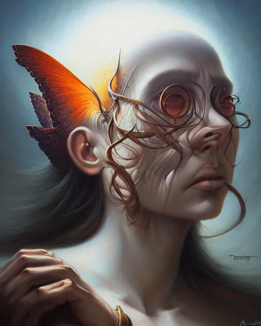 Image similar to a detailed portrait 3 / 4 profile of a mage by tomasz alen kopera and peter mohrbacher