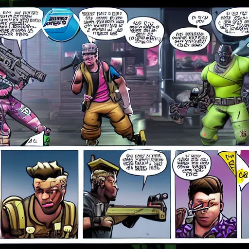 Prompt: fortnite in a comic book