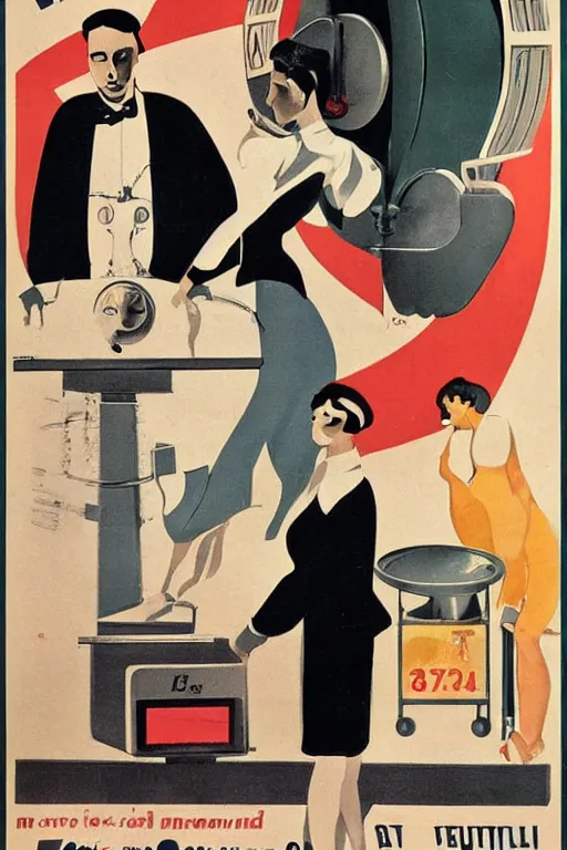 Prompt: a weighing machine with a businesswoman on the left plate and cash on the right plate. Italian Futurist poster art