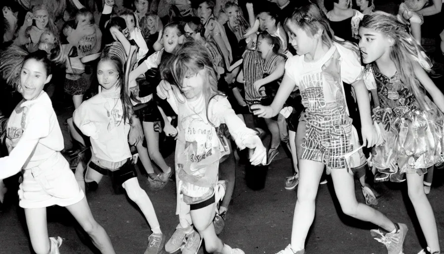 Prompt: 1990s candid photo of a middle school home coming dance with large speakers and slime blasters, cinematic, UHD