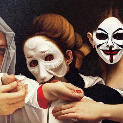 Image similar to the night of the purge,, highly detailed, 8 k resolution, art by caravaggio, modern art, optical illusion