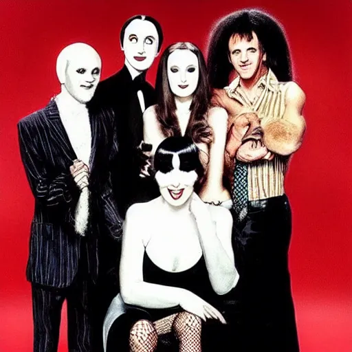 Prompt: “threes company meets the addams Family”