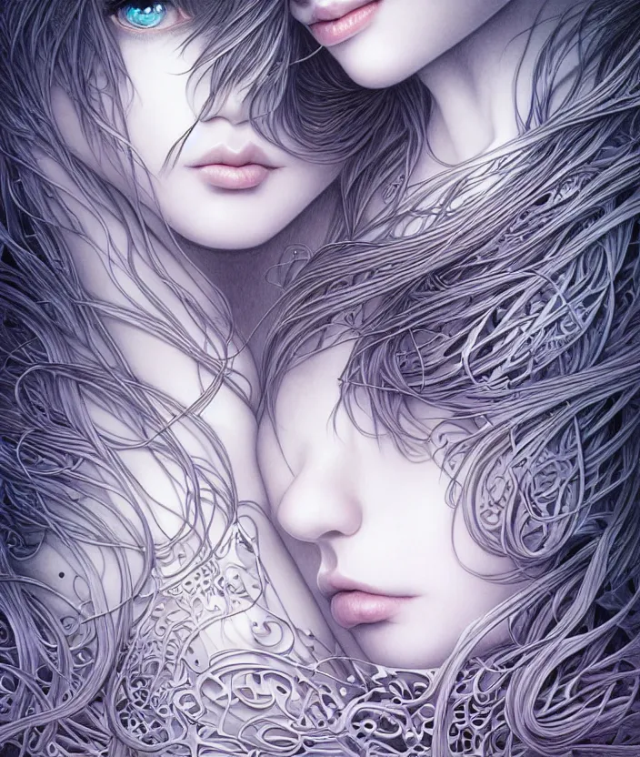 Image similar to ' lost in a lucid dream, my soul drifted away ', ultra great shadowing, ultra 3 d shadowing, ultra reflective surfaces, illustrated completely, ultra 8 k mega detailed pencil illustration, ultra detailed pencil illustration, intricate, epic composition, masterpiece, bold complimentary colors, very very kawaii, stunning masterfully illustrated by artgerm, range murata.