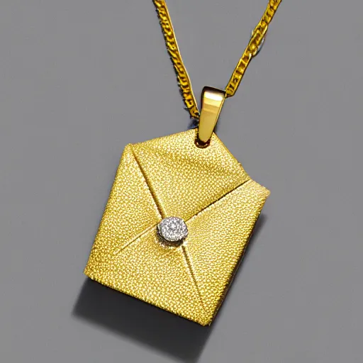 Image similar to a gold chain, with a diamond pendant shaped like a carton of milk