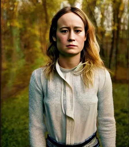 Image similar to a high quality, high detail, portrait photography of brie larson by andrew wyeth and kyle thompson