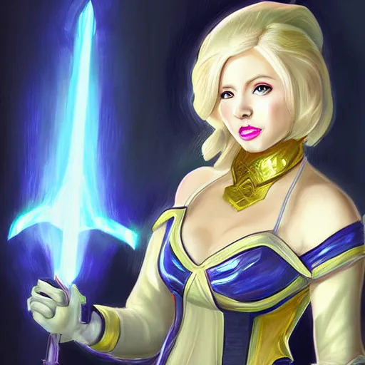 Image similar to portrait of lux from league of legends, art by greg ruthkowski