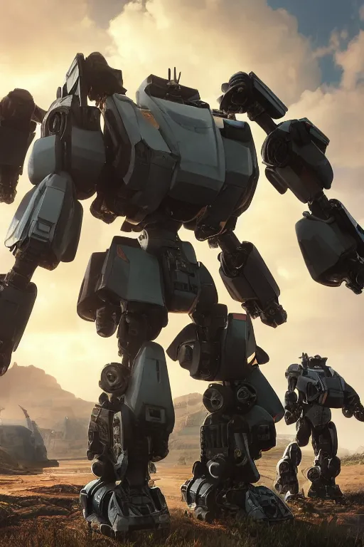 Image similar to mechwarrior 5 : mercenaries mech megaman transformer robot boss tank engine game octane render, 4 k, hd 2 0 2 2 3 d cgi rtx hdr style chrome reflexion glow fanart, global illumination ray tracing hdr fanart arstation by sung choi and eric pfeiffer and gabriel garza and casper konefal pixar and disney unreal zbrush central hardmesh