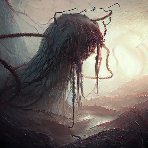 Image similar to lovecraftian horror by wlop