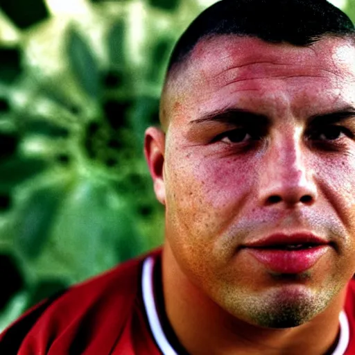 Image similar to real ronaldo nazario head and shoulders portrait by steve mccurry, year 2 0 0 0