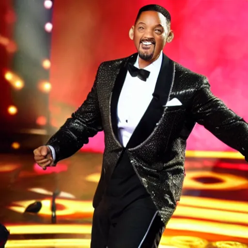 Image similar to Will Smith is dancing in a cabaret