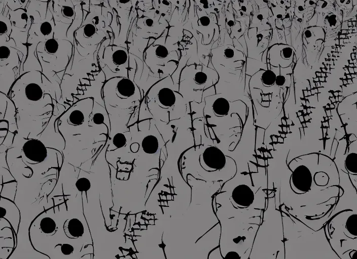 Image similar to still from animated horror movie, animated movie shot, in style of abstract animation