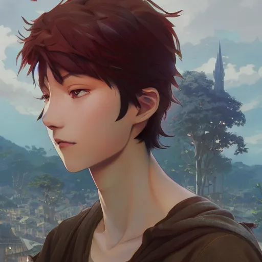 Image similar to a beautiful anime hero, highly detailed vfx portrait, unreal engine, greg rutkowski, loish, rhads, caspar david friedrich, makoto shinkai and lois van baarle, ilya kuvshinov, rossdraws, elegent, tom bagshaw, alphonse mucha, global illumination, detailed and intricate environment.