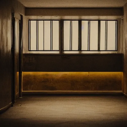 Prompt: a bowl of soup in an empty hotel hallway, mysterious, dark, cosmic, ethereal, mystical, neon lit
