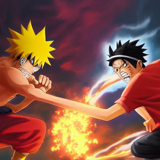 Goku vs Luffy vs Naruto  Goku vs, Naruto vs, Luffy