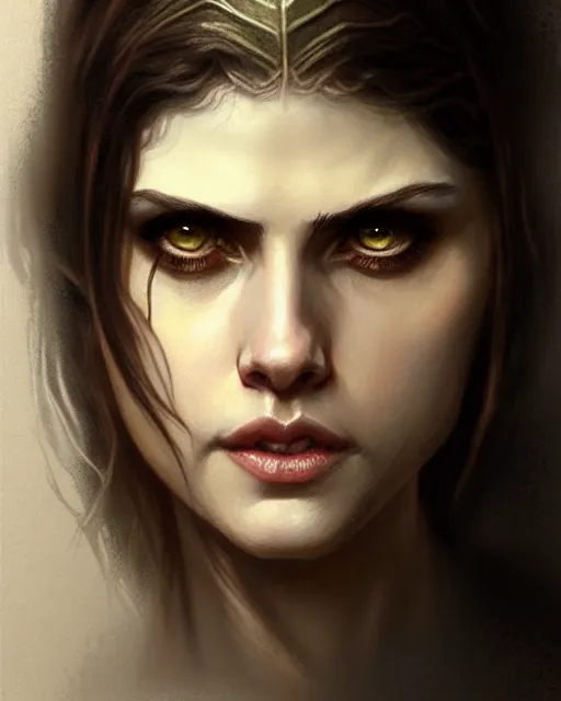 Image similar to alexandra daddario as a female elvish sorceress | | pencil sketch, realistic shaded, fine details, realistic shaded lighting poster by greg rutkowski, magali villeneuve, artgerm, jeremy lipkin and michael garmash and rob rey