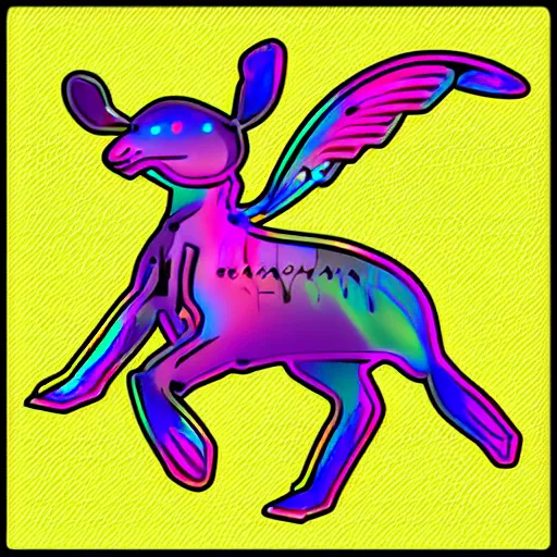 Prompt: y 2 k vector icon of iridescent digital animal