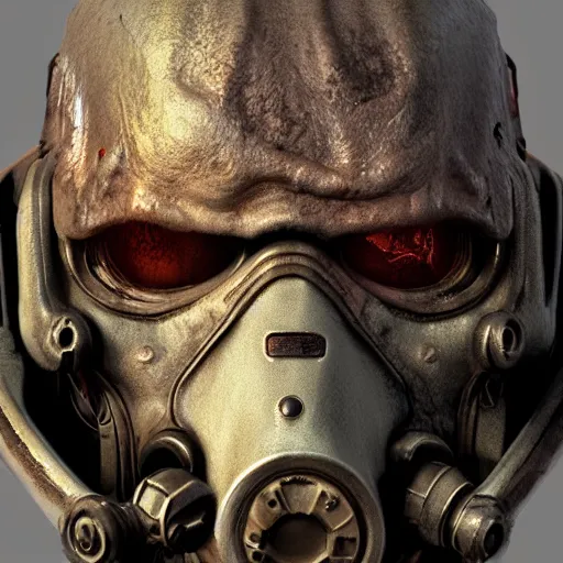 Image similar to fallout concept art supermutant face close up render grim realistic lighting unreal engine 5