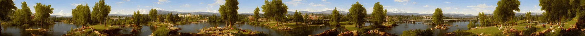 Image similar to spokane riverfront park painting by thomas cole