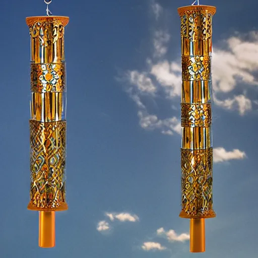 Image similar to ornamental wind chimes, professional photography