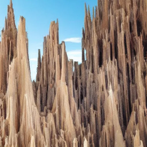 Prompt: a large cathedral made out of stalagmites and rock, flying in the sky