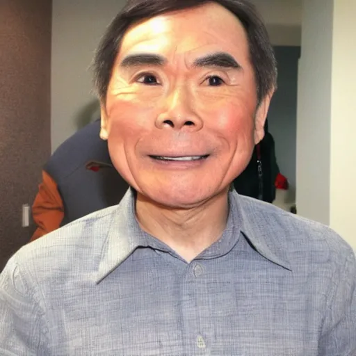 Image similar to photo of a person who looks like a mixture between george takei and walter koenig