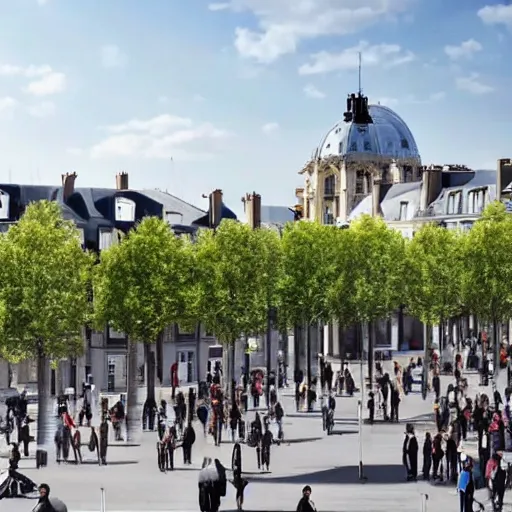 Image similar to une place de paris en 2 0 2 0