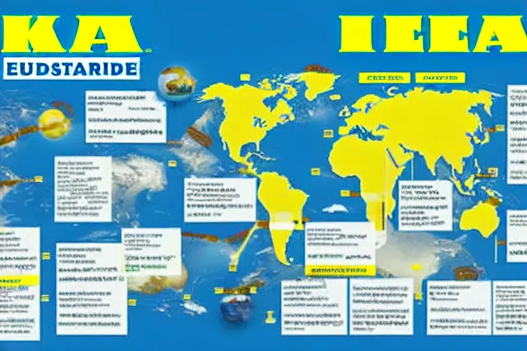 Image similar to a detailed ikea guide on the construction of planet earth