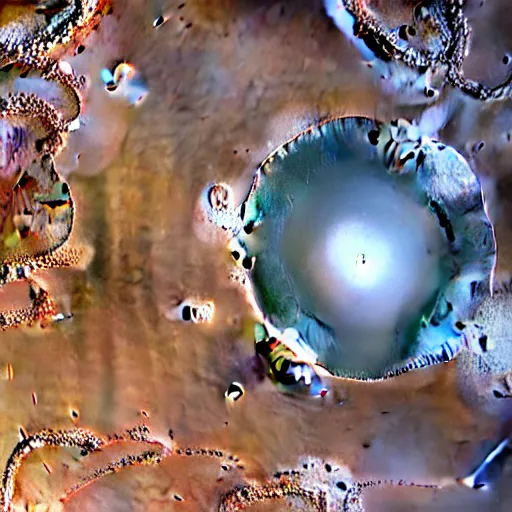 Image similar to Korolev city inside of Korolev crater on Mars, satellite view