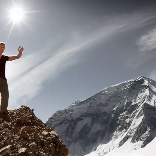 Image similar to Mark Zuckerberg standing on top of Mount Everest