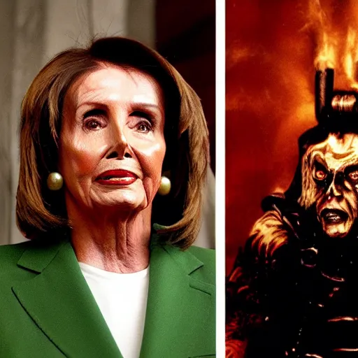Image similar to nancy pelosi as vigo the carpathian in ghostbusters