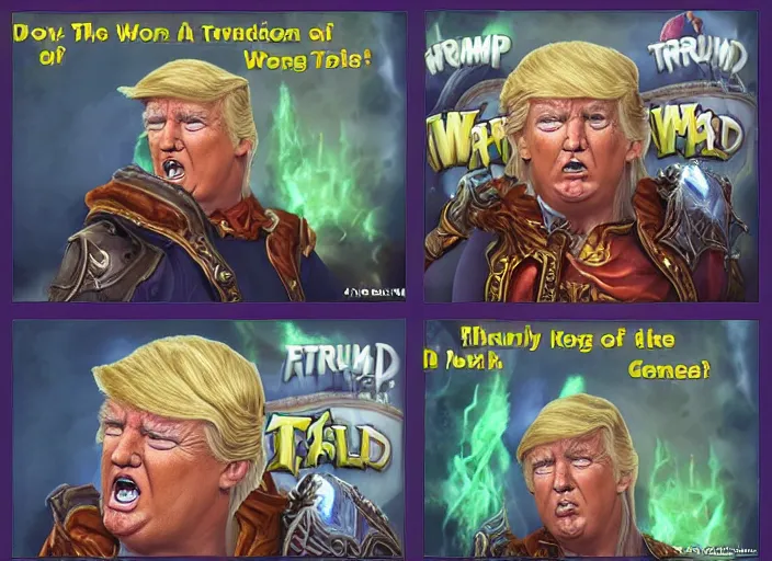 Image similar to donald trump as felspawn in world of warcraft