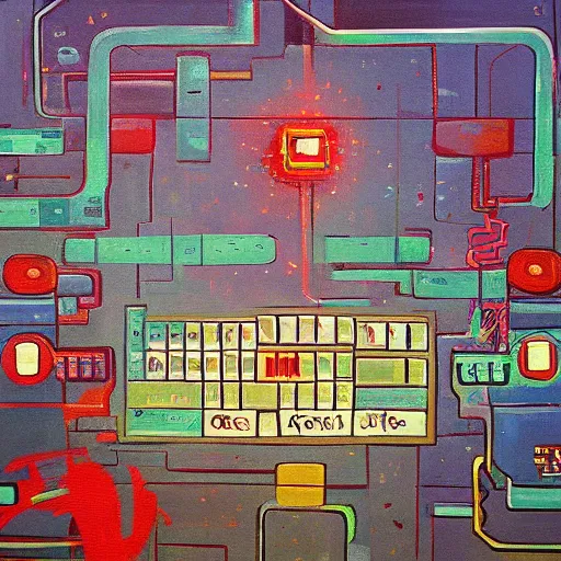 Prompt: an epic oil painting depicting the Konami Code