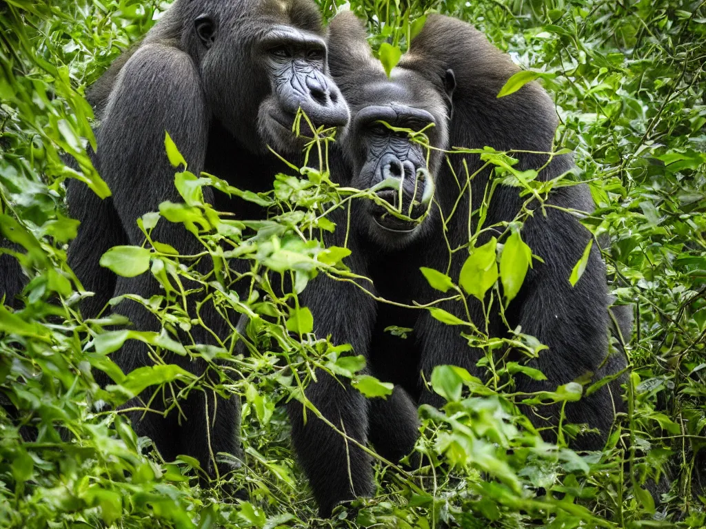 Image similar to Award-winning nature photo of a gorillaphant in the jungle