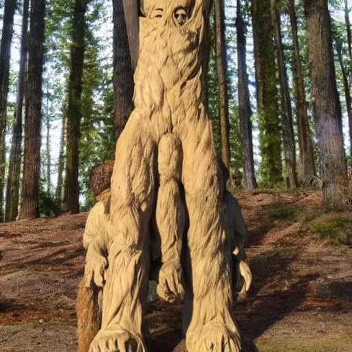 Prompt: occult worshippers worshipping a bigfoot statue