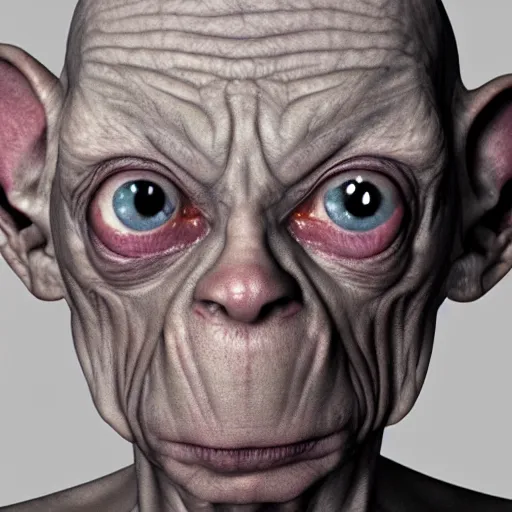 Image similar to gollum mugshot, 8 k, hyperrealism