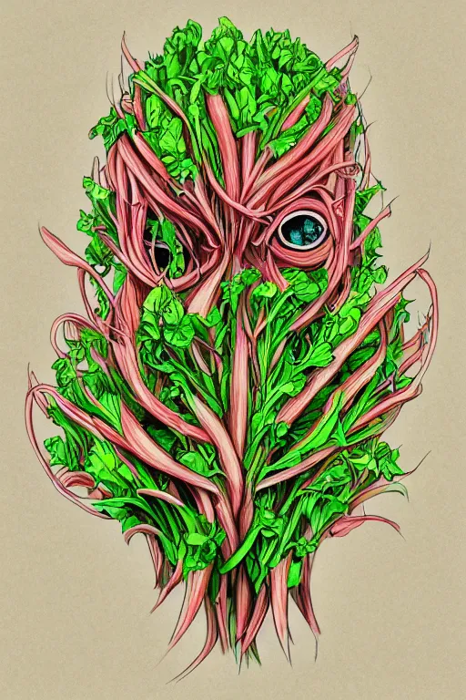 Image similar to radish humanoid, symmetrical, highly detailed, digital art, sharp focus, trending on art station, anime art style