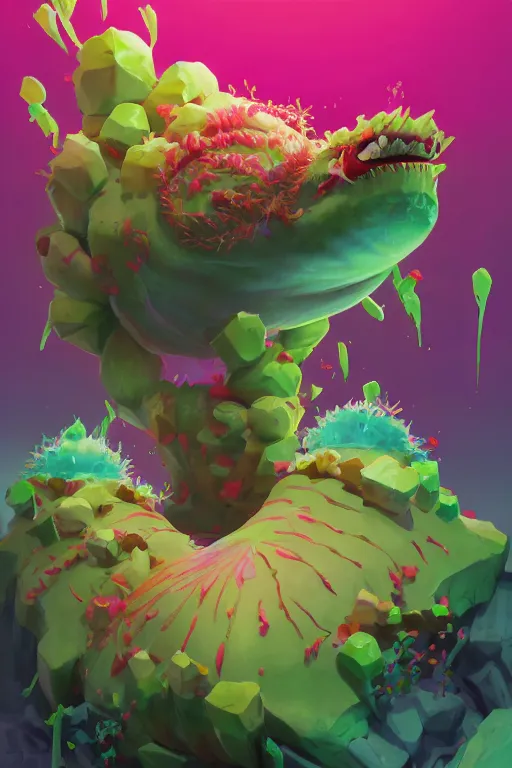 Image similar to 3 d render creature animal sushi cristal very big eye roots cactus elemental flush of force nature micro world fluo fishscale, comics gta 5 cover, official fanart behance hd artstation by jesper ejsing, by rhads, makoto shinkai and lois van baarle, ilya kuvshinov, ossdraws