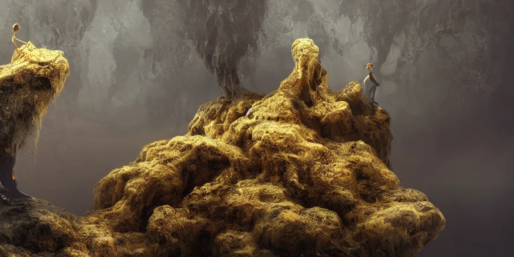 Prompt: Photorealistic intricate detailed picture of a levitating floating man made out of fungus tendrils, with arms outstretched. a gentle rising mist, an epic rocky landscape. occult photorealism, UHD, amazing depth, glowing, golden ratio, 3D octane cycle unreal engine 5, volumetric lighting, cinematic lighting, cgstation artstation concept art