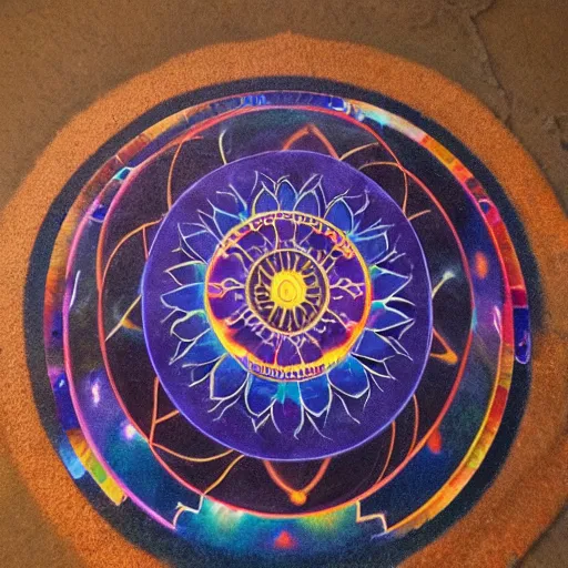 Image similar to Liminal space in outer space, sand mandala