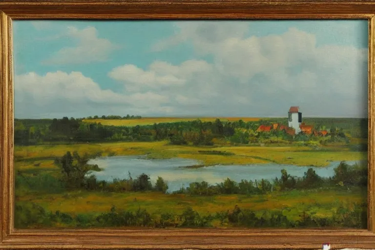 Image similar to an Estonian landscape by Konrad Mägi, oil on canvas