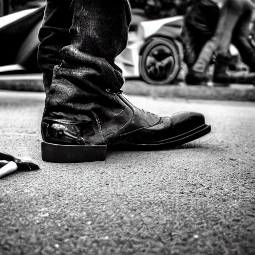 Prompt: a person wearing boots that look like Lamborghini , ultrafine detail, sharp focus