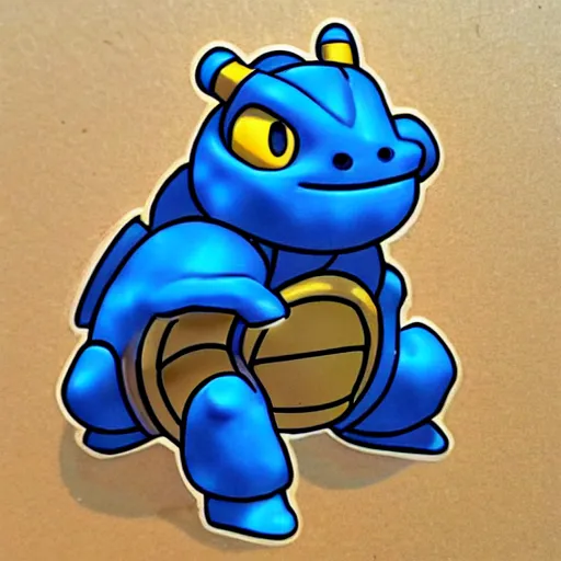 Image similar to photo of blastoise as a shrinky dink
