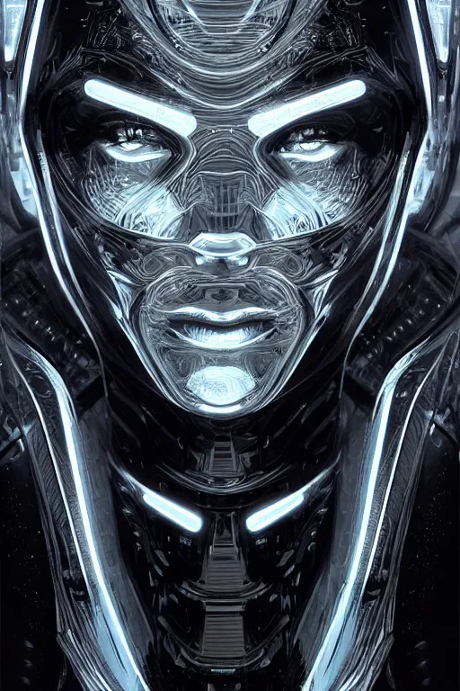 Image similar to chrome futuristic cyborg with a face made of pixels on a black screen for a head, diffuse lighting, fantasy, intricate, elegant, highly detailed, lifelike, photorealistic, digital painting, artstation, illustration, concept art, smooth, sharp focus, art by John Collier and Albert Aublet and Krenz Cushart and Artem Demura and Alphonse Mucha