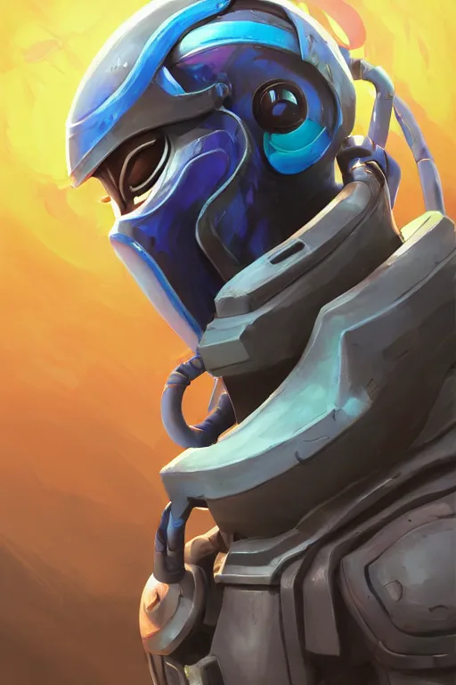 Image similar to epic mask helmet robot ninja portrait stylized as fornite style game design fanart by concept artist gervasio canda, behance hd by jesper ejsing, by rhads, makoto shinkai and lois van baarle, ilya kuvshinov, rossdraws global illumination radiating a glowing aura global illumination ray tracing hdr render in unreal engine 5