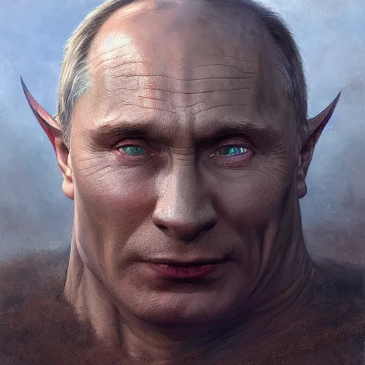 Prompt: vladimir putin, vladimir putin is evil ogre, toothless mutant, horror, macabre by donato giancola and greg rutkowski and wayne barlow and zdzisław beksinski, realistic face, digital art