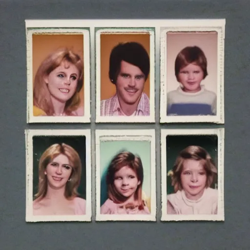Prompt: awkward 1 9 8 0 s family photo, photorealistic, polaroid