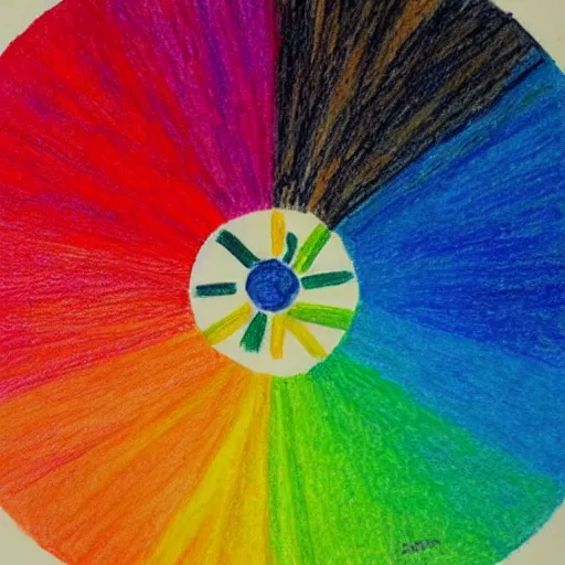 Prompt: circle of life, color pencil sketch, white background, rainbow colors, 8 k