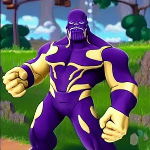 Image similar to thanos playing nintendo wii