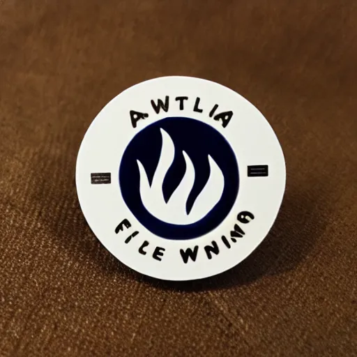 Image similar to minimalistic clean fire warning enamel pin