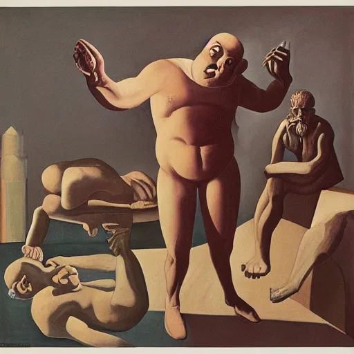 Image similar to the problem of evil, philosopy, by de chirico, by paula rego